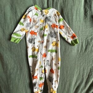 Carter's Cozy Green and Orange Woodland Footies